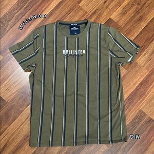 Men’s Hollister Olive Striped Shirt